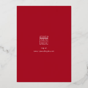Double happiness foil wedding save the date 