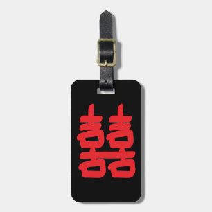 Double Happiness in Red Luggage Tag