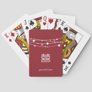Double Happiness Lanterns Personalise Playing Card