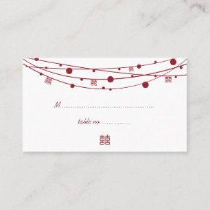 Double Happiness Lanterns Wedding Seating Cards