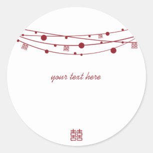 Double Happiness Lanterns Wedding Stickers