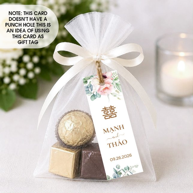 Double Happiness PeonyvWedding tag (1x3 inch) (Creator Uploaded)