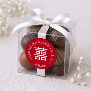 Double Happiness Red Wedding Sticker