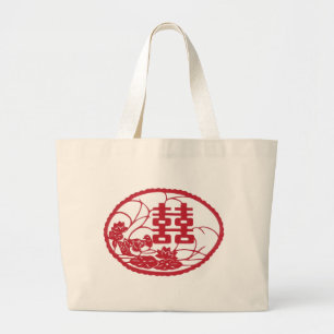 Double happiness Tree Ducks Large Tote Bag