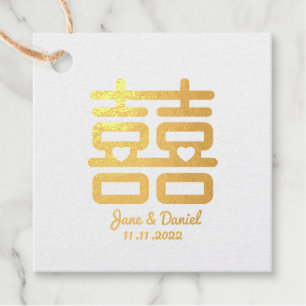 Double Happiness Wedding Favour Tags