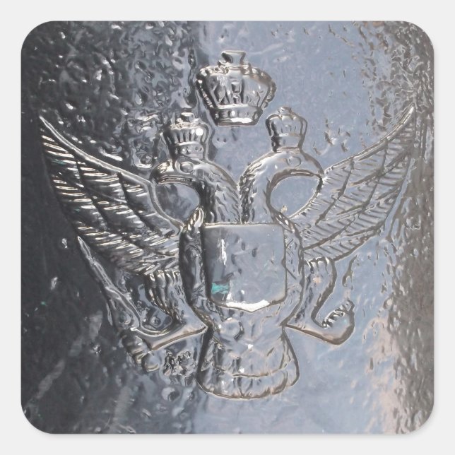 Double-Headed Eagle on Cannon Square Sticker (Front)