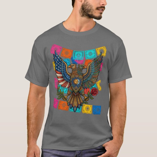 Double-Headed Eagle USA Mexico Heritage T-Shirt (Front)