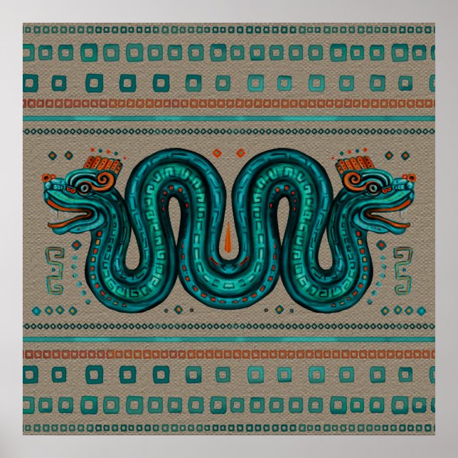Double-headed serpent on canvas poster (Front)