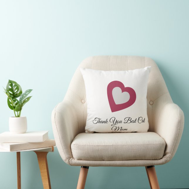 Double Heart Cat Paw with Quote, Front and Back,  Cushion (Chair)