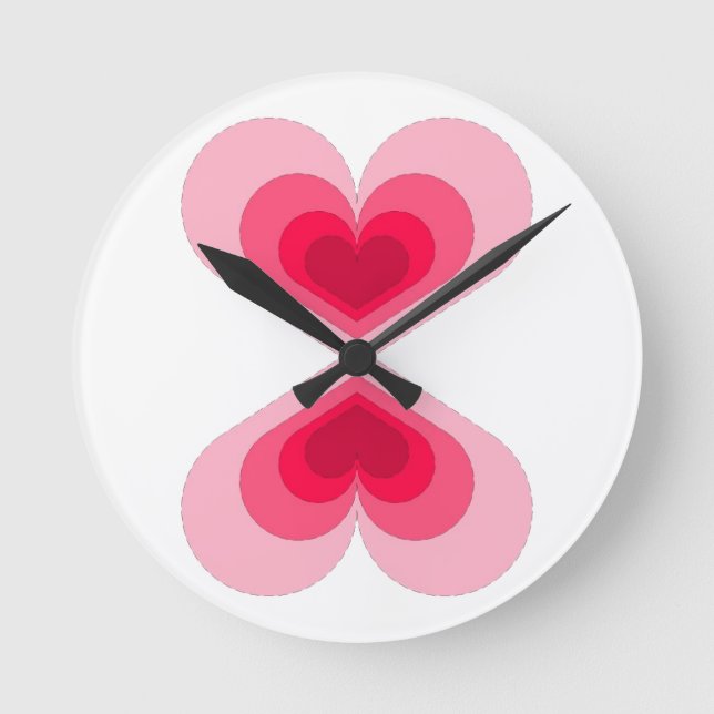 Double Heart Round Clock (Front)