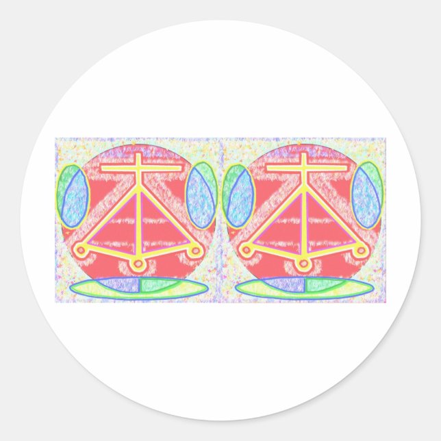 Double HEARTH: Karuna Reiki Classic Round Sticker (Front)