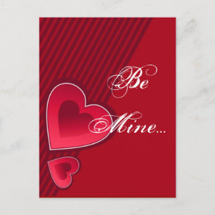 Double Hearts Be Mine Postcard
