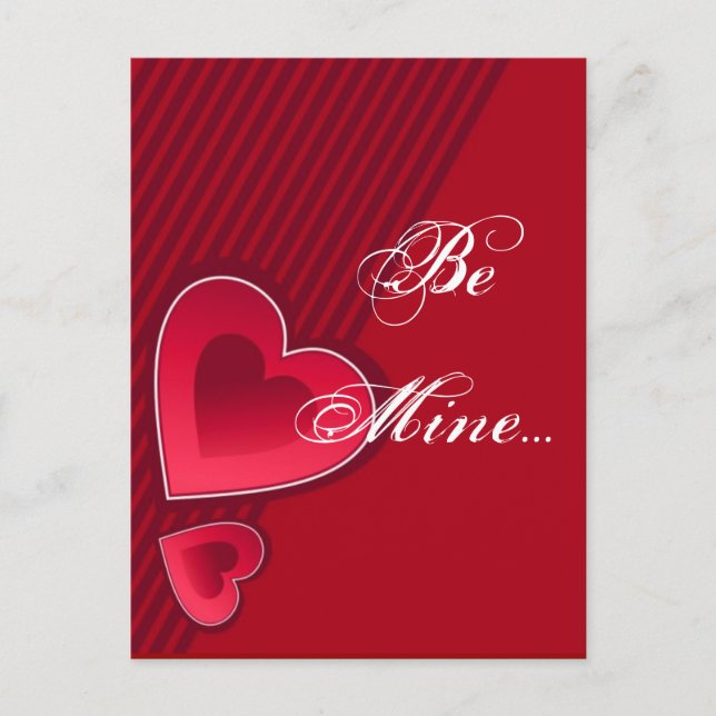 Double Hearts Be Mine Postcard (Front)
