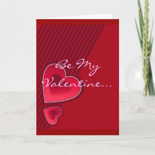 Double Hearts Be My Valentine In Pink I Holiday Card