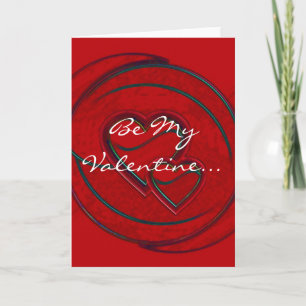 Double Hearts Be My Valentine In White I Holiday Card
