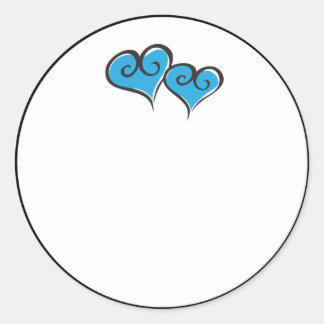 double hearts classic round sticker