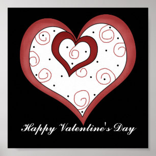 Double Hearts D1 - Customisable Love Sign/Poster Poster