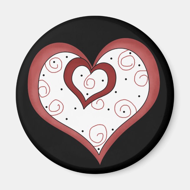 Double Hearts D1 - Valentine or Love Magnet (Front)