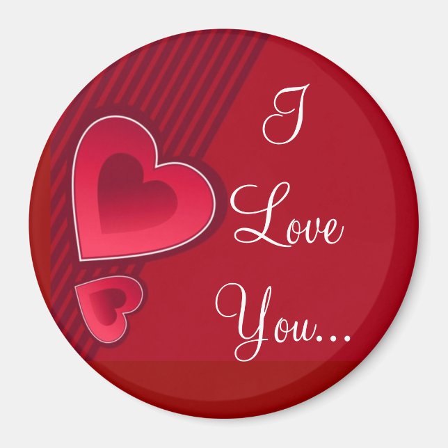 Double Hearts I Love You Magnet (Front)