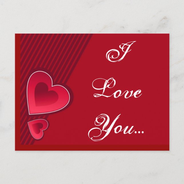 Double Hearts I Love You Postcard (Front)