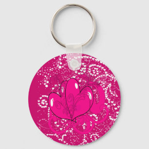 Double Hearts Key Ring