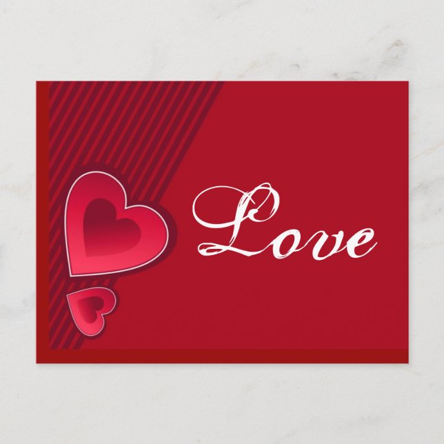 Double Hearts Love Postcard (Front)