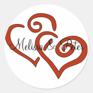Double Hearts Seal Sticker