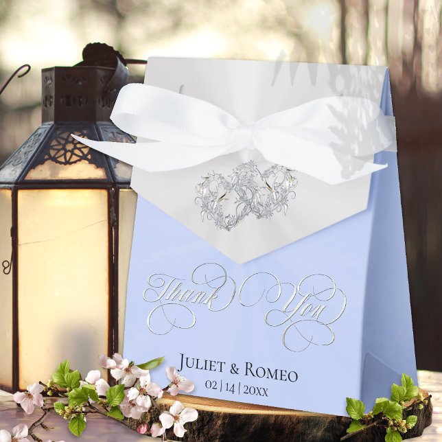 Double Hearts Thank You- Blue/Silver Favour Box (Creator Uploaded)