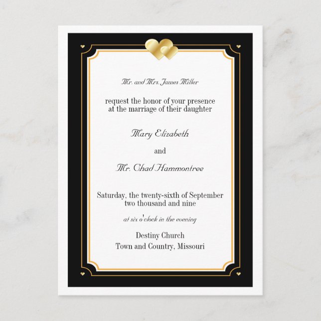 Double Hearts Wedding Invitation (Front)