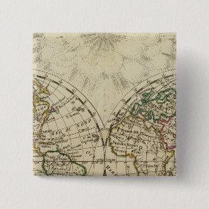 Double hemisphere map 15 cm square badge