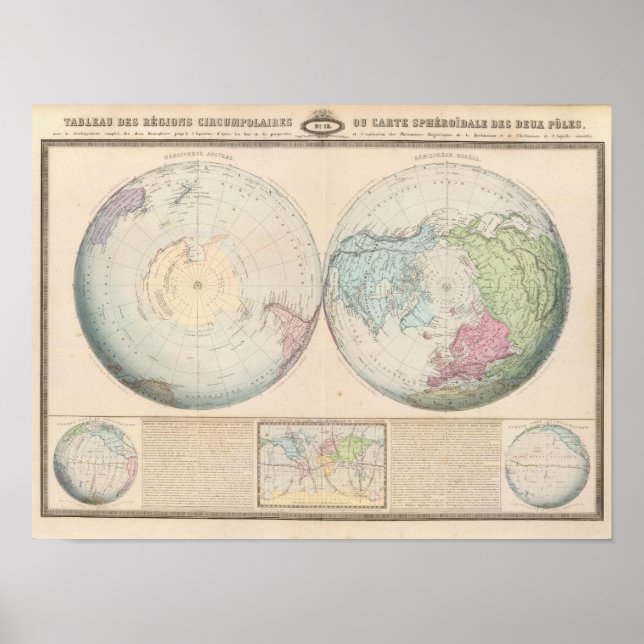 Double Hemisphere Map of the World Poster (Front)