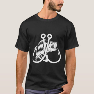Double Hooks Bass Reel Life Fishing Hoodie T-Shirt