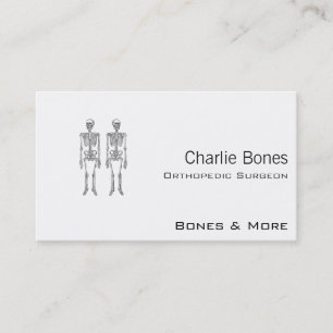 Double Human Skeletons White Business Card