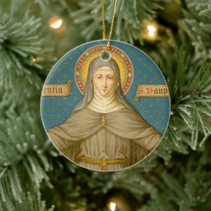 Double Image St. Clare of Assisi (SAU 027) Ceramic Tree Decoration