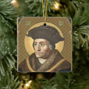 Double Image St. Thomas More (SAU 026) Square Ceramic Ornament