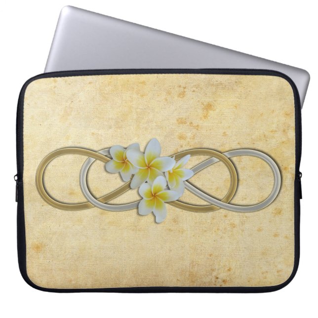Double Infinity BiColor Frangipani Laptop Sleeve (Front)
