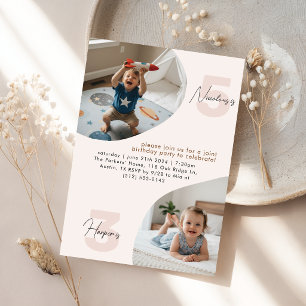 Double Joint Birthday Party Invitations Kids Photo