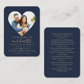 Double Joint Memorial Photo Funeral Prayer Card