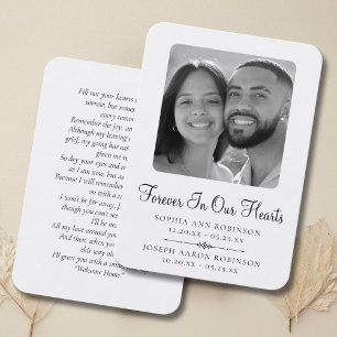 Double Joint Photo Memorial Funeral Prayer Card