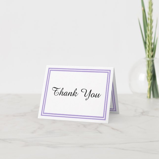 Double Lavender Trim - Thank You Card (Front)