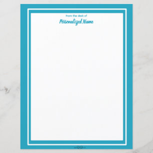 Double Line Frame Blue Unlined Paper Sheet