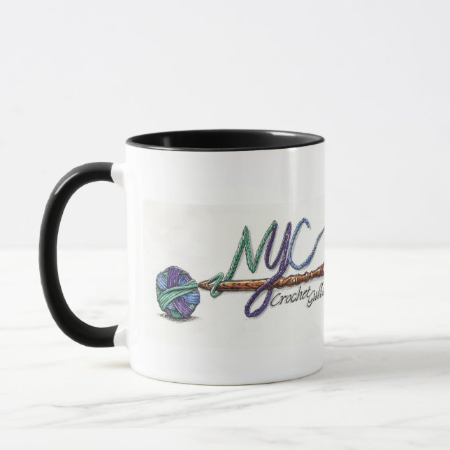 Double Logo NYC Crochet Guild Mug (Left)