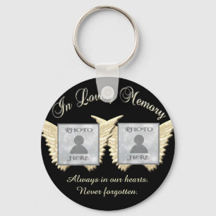 Double Memorial add Photos Keepsake Key Ring