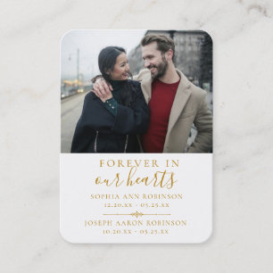 Double Memorial Funeral Photo Gold Prayer Card