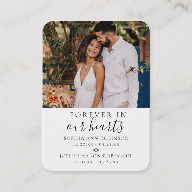 Double Memorial Funeral Photo Prayer Card (Front)