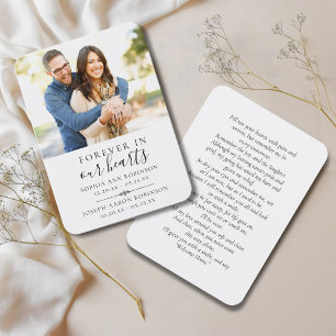 Double Memorial Funeral Photo Prayer Card