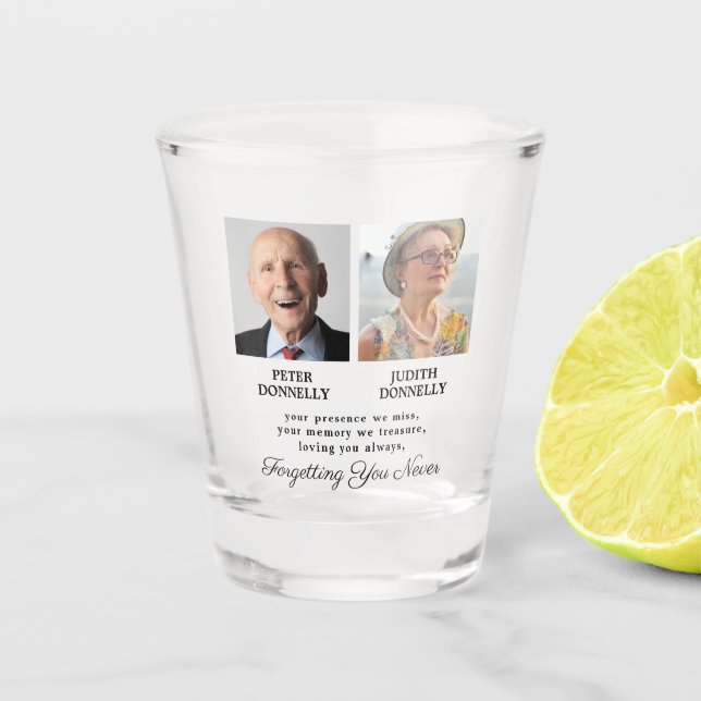 Double Memorial Remembrance Toast Shot Glass (Front)