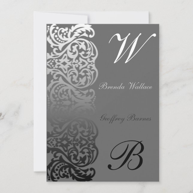 Double Monogram Wedding Invitation (Front)