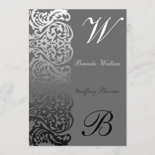 Double Monogram Wedding Invitation