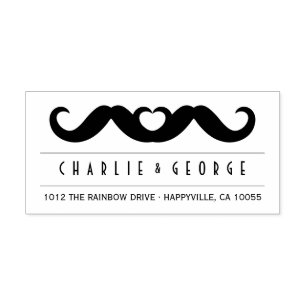 Double Moustache Love Gay Wedding Self Inking Stam Self-inking Stamp